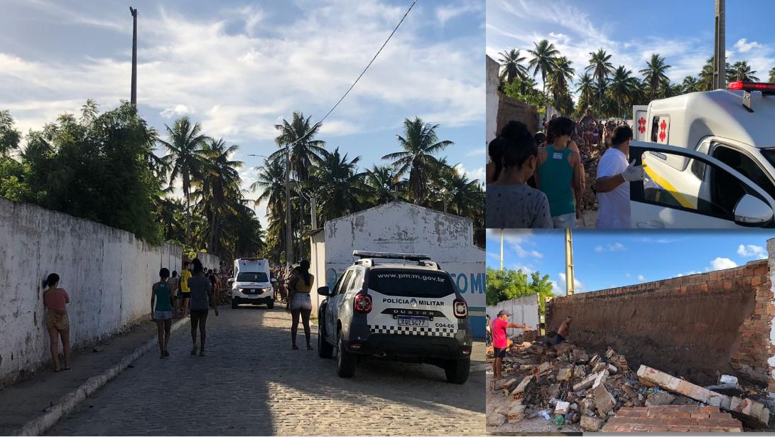 Desabamento de Muro em Georgino Avelino deixa três pessoas feridas