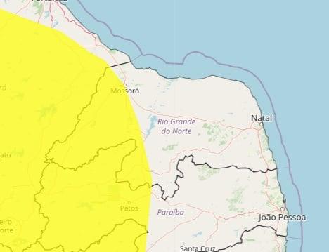 Inmet emite alerta de baixa umidade para as regiões Oeste e Central do RN; veja