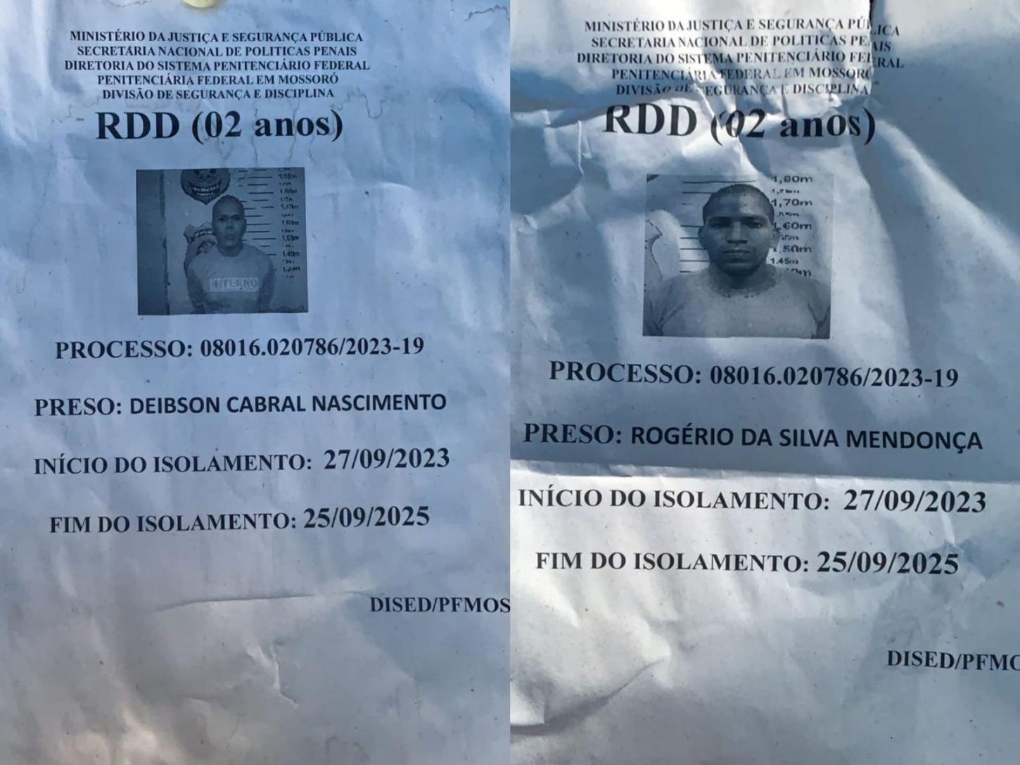 Perigosos: Presos fogem da Penitenciária Federal de Mossoró; eles estavam envolvidos em rebelião com mortes no Acre