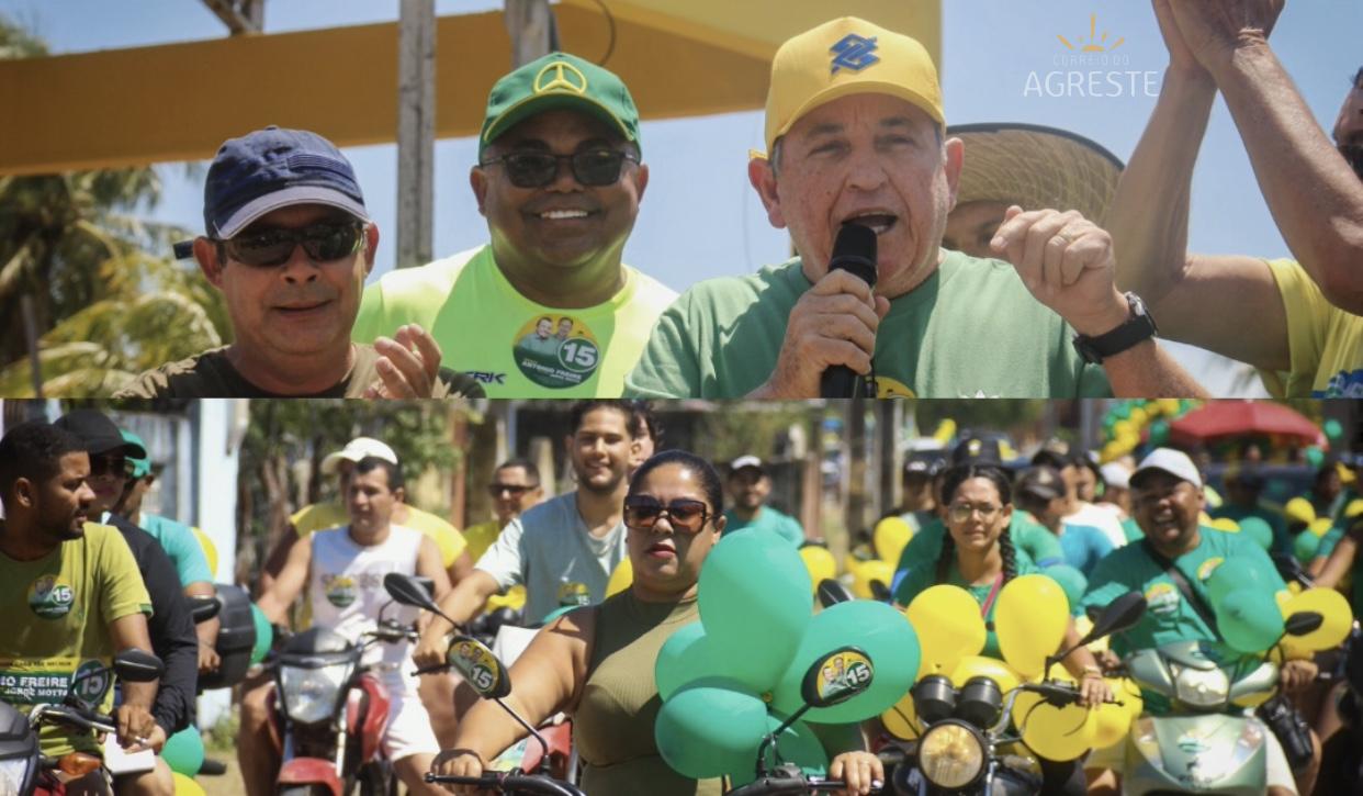Imagens: Bicicletada do 15 marca agenda política de Antonio Freire e Jorge Motta em Carnaúba