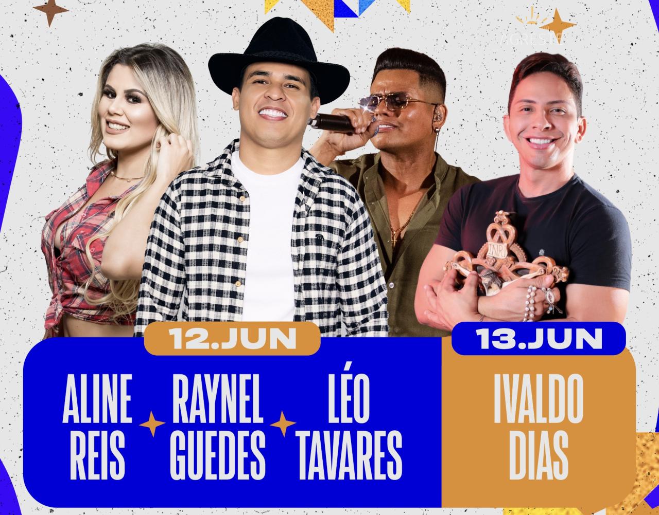 Aline Reis, Raynel Guedes, Leo Tavares e Ivaldo Dias são as atrações da Festa de Santo Antônio Achado 2025