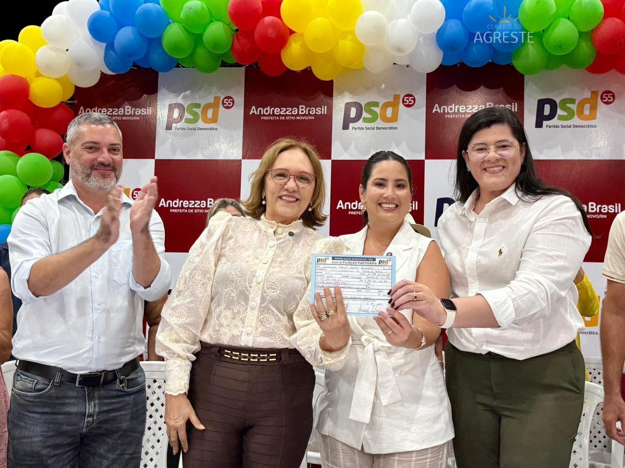 Prefeita Andrezza Brasil se filia ao PSD, com ato político em Sítio Novo, com lideranças políticas de todo o RN
