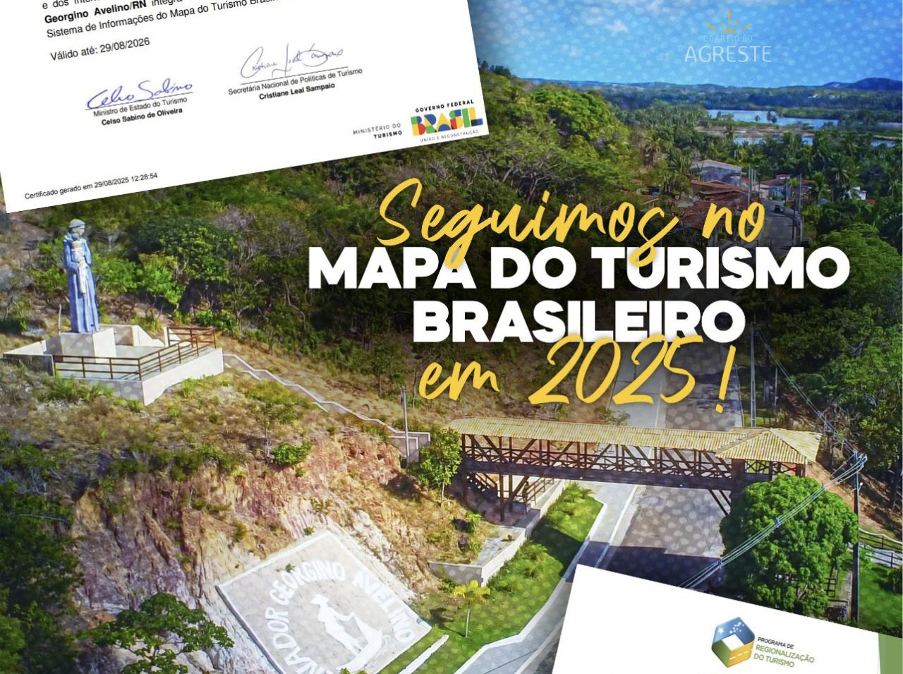 Senador Georgino Avelino é Reconhecido Mais uma Vez no Mapa do Turismo Brasileiro