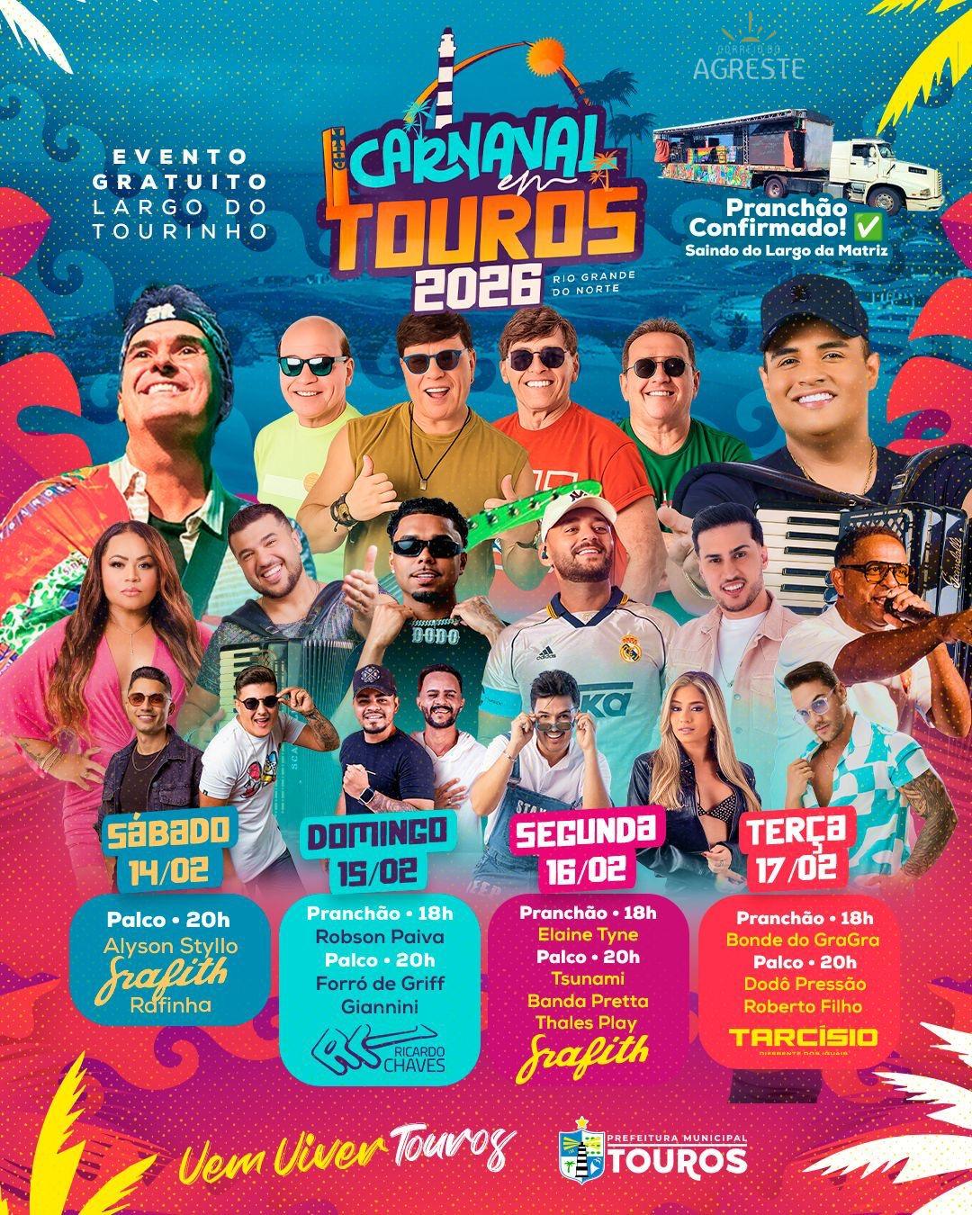 Touros se consolida como destino certo do Litoral Norte no Carnaval 2026