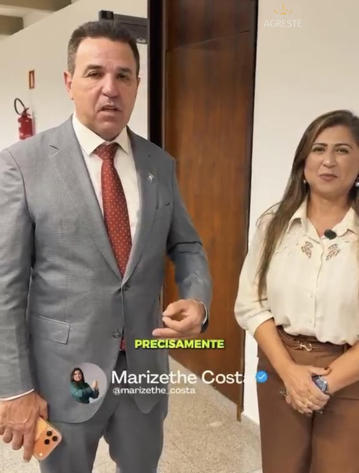 Presidente da Câmara de Santo Antônio, Marizete Costa, se reúne com Rogério Marinho em Brasília e anuncia recursos para o município