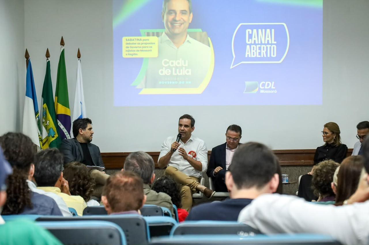 Cadu de Lula propõe ciclo virtuoso de crescimento para o RN durante sabatina na CDL Mossoró