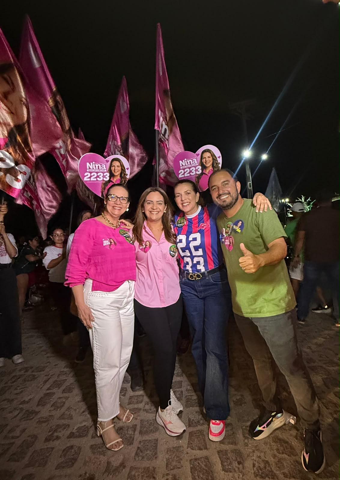 Nina Souza reforça compromisso com Senador Elói de Souza ao lado do prefeito Juninho